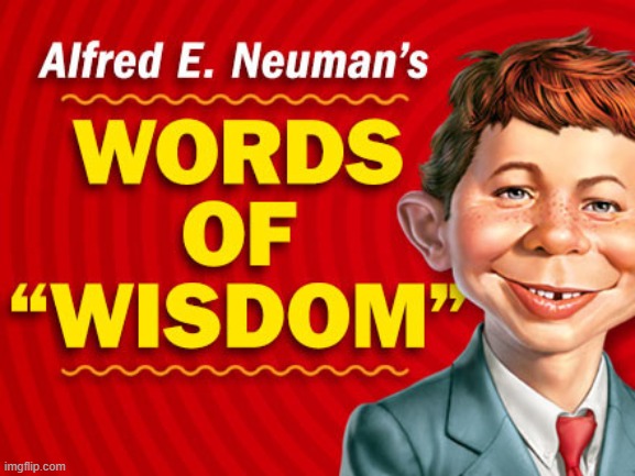  Neuman's Words of Wisdom | image tagged in neuman's words of wisdom | made w/ Imgflip meme maker