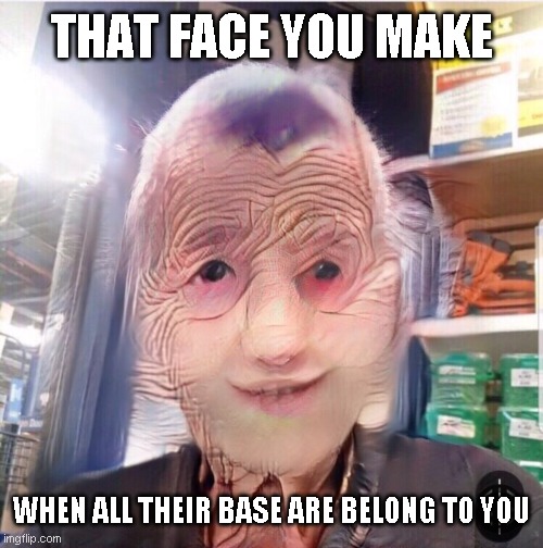 unfinished android phasing in and out of reality during time travel malfunction | THAT FACE YOU MAKE; WHEN ALL THEIR BASE ARE BELONG TO YOU | image tagged in paste face,funny,memes,ethereal,uncanny valley,android | made w/ Imgflip meme maker