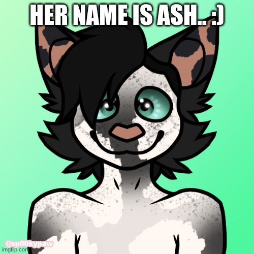 Note: I used a picrew | HER NAME IS ASH.. :) | image tagged in also they probably know i'm a furry now,also i hate my life,also i should die,my parents know i mean | made w/ Imgflip meme maker