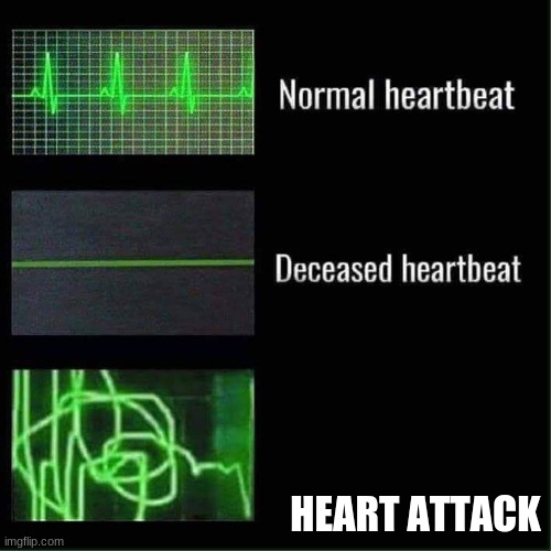 YEs | HEART ATTACK | image tagged in heart beat meme | made w/ Imgflip meme maker