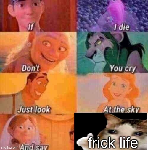 If I Die | frick life | image tagged in if i die,meme | made w/ Imgflip meme maker
