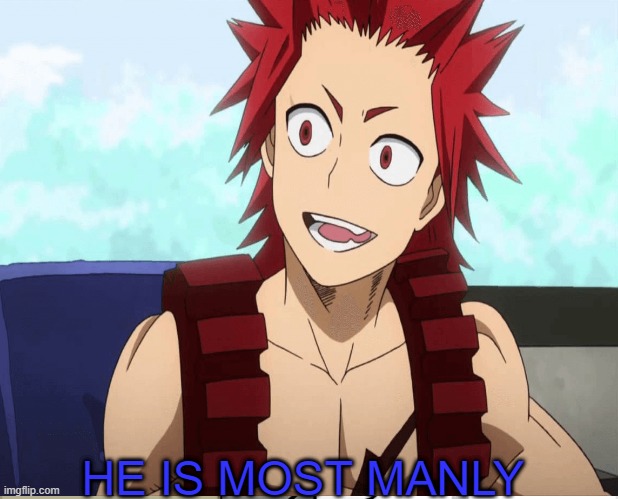 Kirishima is most manly | HE IS MOST MANLY | image tagged in prove me wrong | made w/ Imgflip meme maker