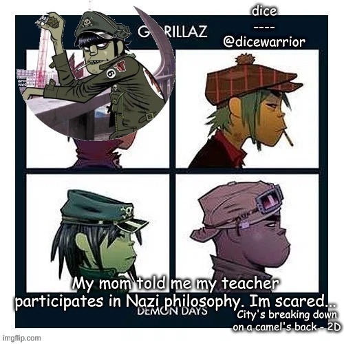 0-0 im sp00ked | My mom told me my teacher participates in Nazi philosophy. Im scared... | image tagged in announcement 7 | made w/ Imgflip meme maker