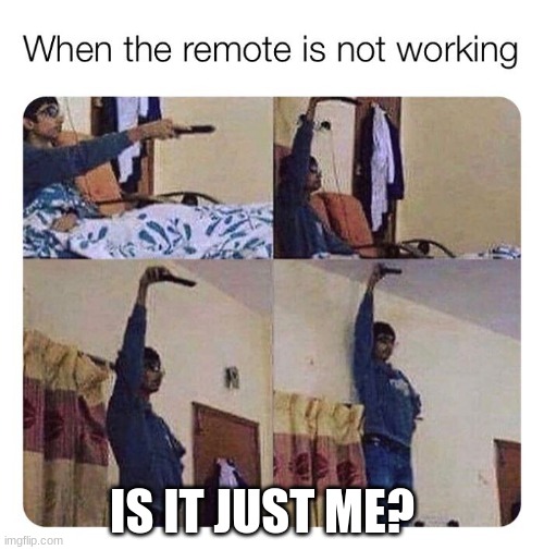 IS IT JUST ME? | image tagged in remote control,lol | made w/ Imgflip meme maker