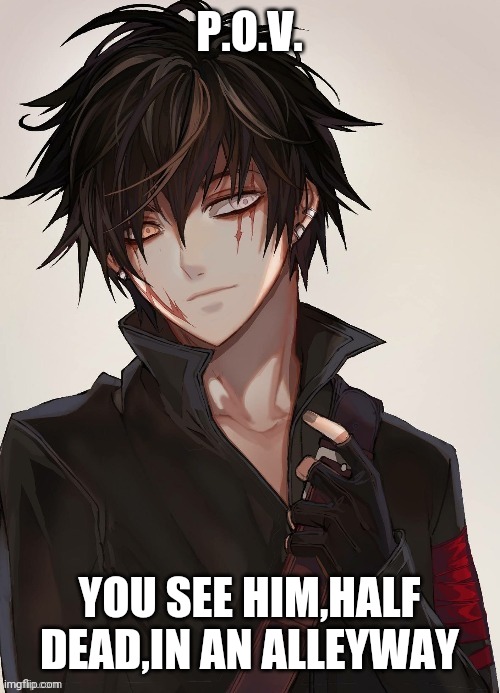 Lukas | P.O.V. YOU SEE HIM,HALF DEAD,IN AN ALLEYWAY | image tagged in lukas | made w/ Imgflip meme maker