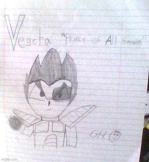 vegeta drawing with only a pencil | image tagged in vegeta,drawing,dbz | made w/ Imgflip meme maker
