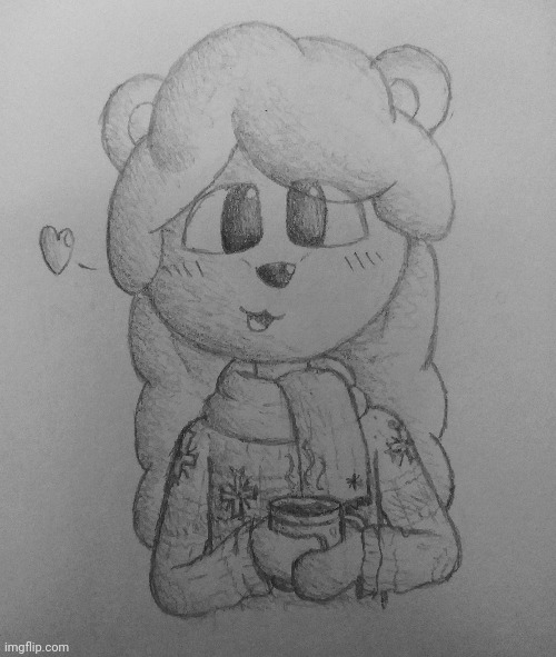Drew a smol bear boi with a cozy sweater and a hot cocoa <3 | image tagged in princevince64,cute | made w/ Imgflip meme maker