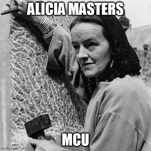Stepdaughter of the Puppet Master | ALICIA MASTERS; MCU | image tagged in barbara hepworth,mcu,fantastic four,hammer,marvel,alicia masters | made w/ Imgflip meme maker