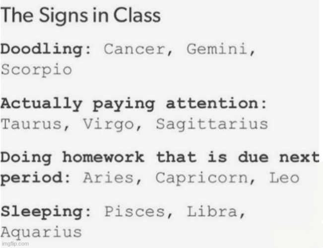 ✨ zodiacs✨ | image tagged in zodiac signs,class | made w/ Imgflip meme maker