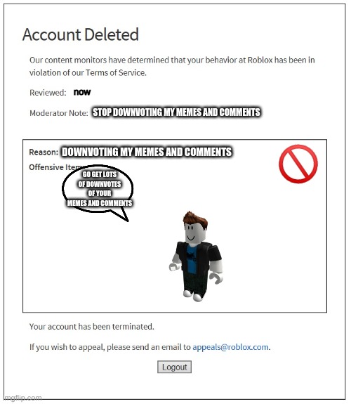 roblox bans Memes & GIFs - Imgflip