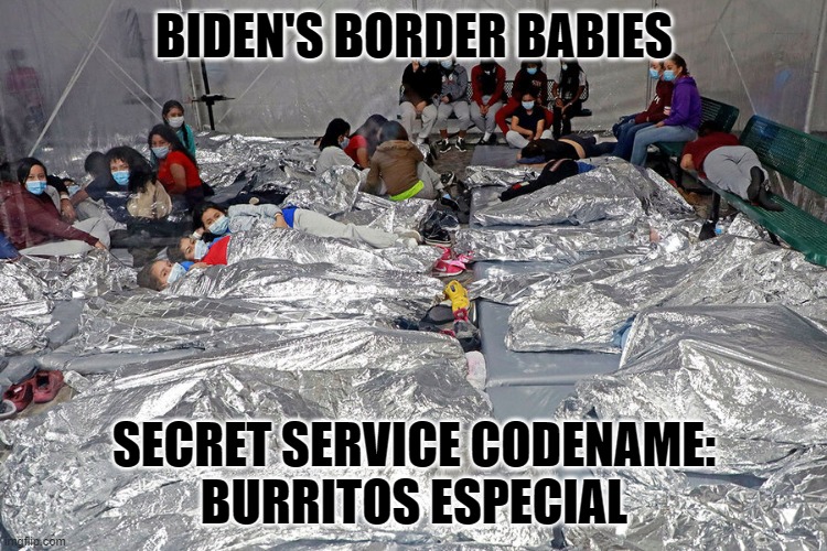 BIDEN'S BORDER BABIES; SECRET SERVICE CODENAME:
BURRITOS ESPECIAL | image tagged in border,biden | made w/ Imgflip meme maker