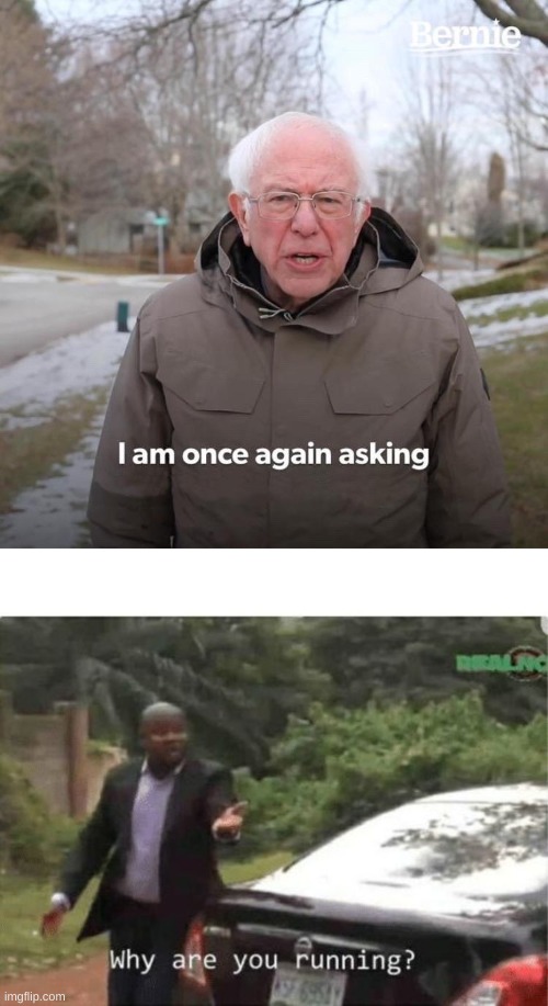 i am once again asking why are you running | image tagged in memes,bernie i am once again asking for your support | made w/ Imgflip meme maker