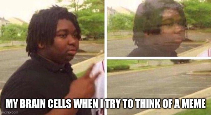 dissapear | MY BRAIN CELLS WHEN I TRY TO THINK OF A MEME | image tagged in dissapear | made w/ Imgflip meme maker