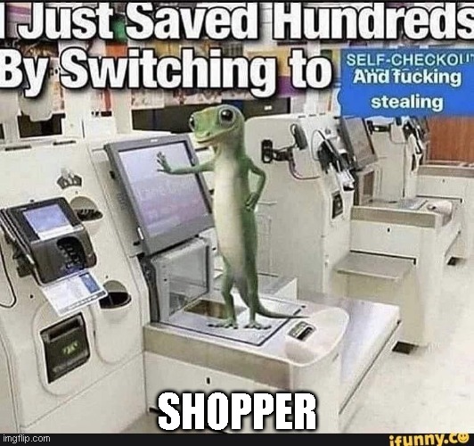 SHOPPER | image tagged in geico | made w/ Imgflip meme maker
