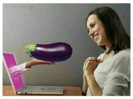 High Quality Eggplant emoji girl Blank Meme Template