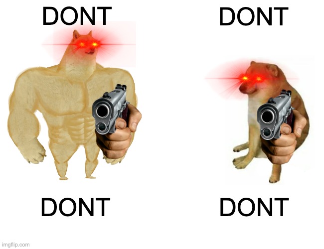 DONT DONT DONT DONT | image tagged in memes,buff doge vs cheems | made w/ Imgflip meme maker