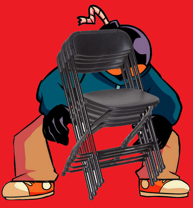 High Quality Trying to act strong in 3rd grade by lifting up 5 chairs Blank Meme Template