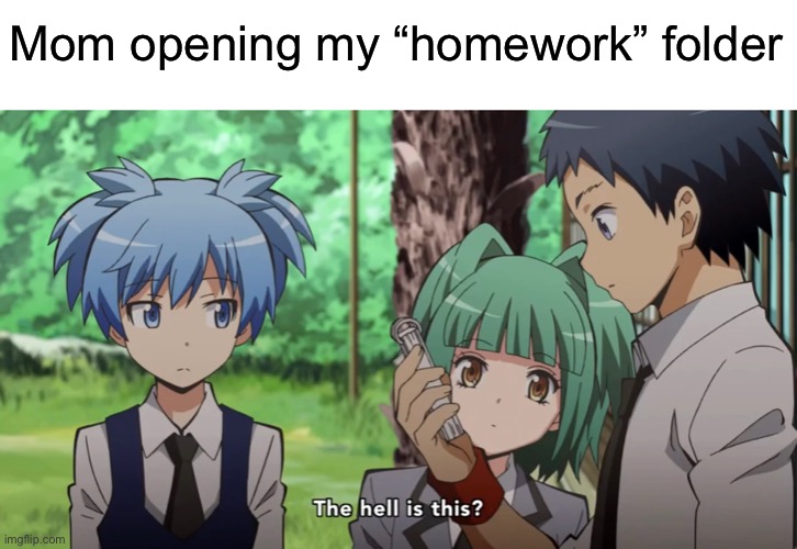 Bruh | Mom opening my “homework” folder | image tagged in memes,homework,that moment when,bruh | made w/ Imgflip meme maker