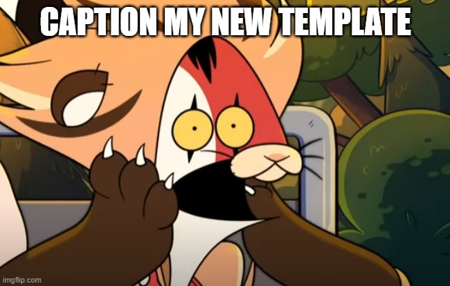 Shocked Blitzo | CAPTION MY NEW TEMPLATE | image tagged in shocked blitzo | made w/ Imgflip meme maker