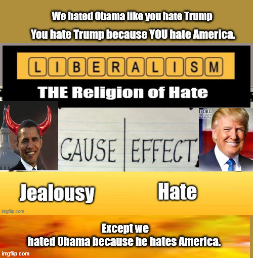 To Hate America or Love America...Cause vs Effect...the Obama ruse | image tagged in hate america,love america,hate machine,biden selection,evil | made w/ Imgflip meme maker