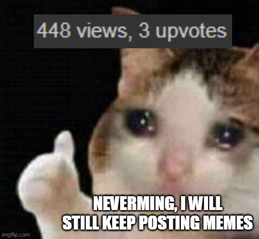 truth | NEVERMING, I WILL STILL KEEP POSTING MEMES | image tagged in approved crying cat | made w/ Imgflip meme maker