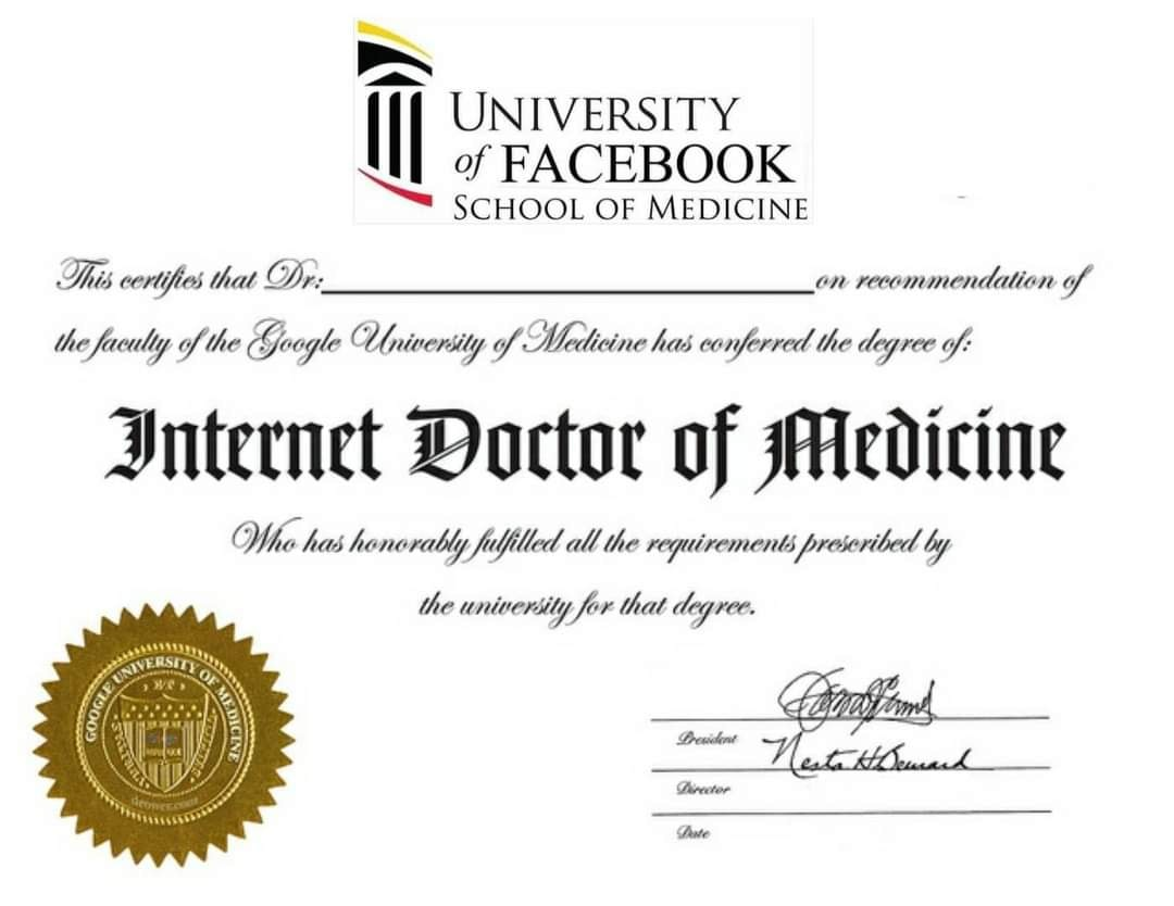 High Quality Internet Doctor of Medicine Blank Meme Template