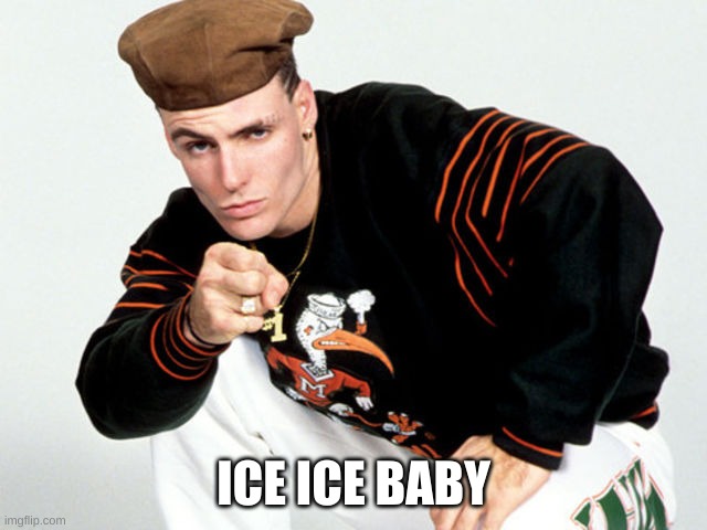 Ice Ice Baby | ICE ICE BABY | image tagged in ice ice baby | made w/ Imgflip meme maker
