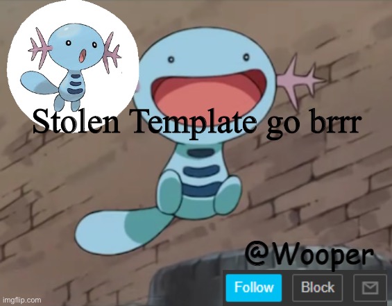 e | Stolen Template go brrr | image tagged in wooper template | made w/ Imgflip meme maker
