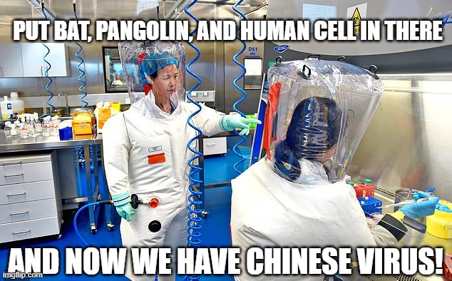 Wuhan Chinese Virus Lab | PUT BAT, PANGOLIN, AND HUMAN CELL IN THERE; AND NOW WE HAVE CHINESE VIRUS! | image tagged in wuhan chinese virus lab | made w/ Imgflip meme maker