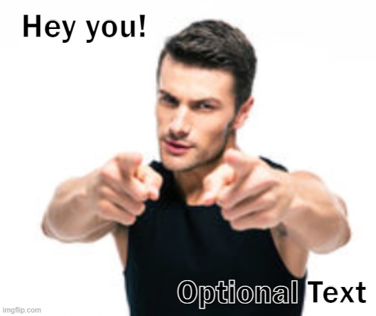 Hey you!! | Hey you! Optional Text | image tagged in hey you,custom template,no swearing,sapphirekitten | made w/ Imgflip meme maker
