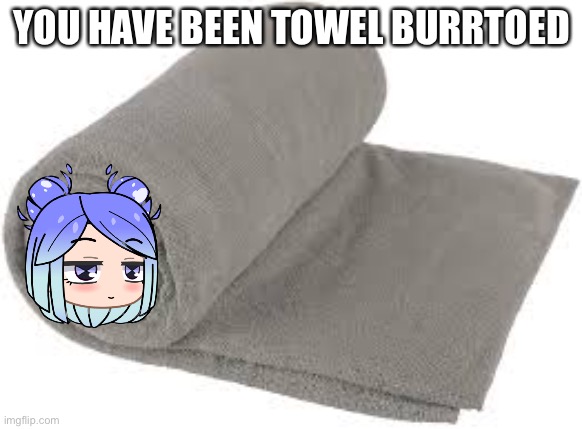 Towel burrito | YOU HAVE BEEN TOWEL BURRTOED | image tagged in towel burrito | made w/ Imgflip meme maker