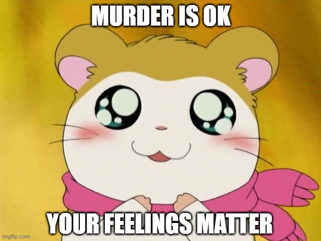 Feelings matter | MURDER IS OK; YOUR FEELINGS MATTER | image tagged in feelings | made w/ Imgflip meme maker