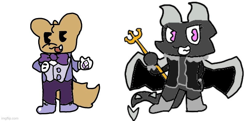 Doggo and cynder as King dice and the devil | made w/ Imgflip meme maker