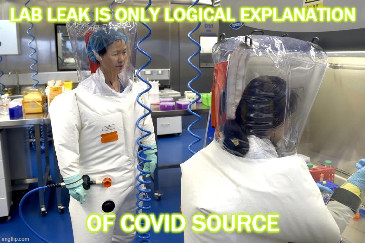 Lab leak is only logical explanation of Covid source |  LAB LEAK IS ONLY LOGICAL EXPLANATION; OF COVID SOURCE | image tagged in wuhan lab leak | made w/ Imgflip meme maker