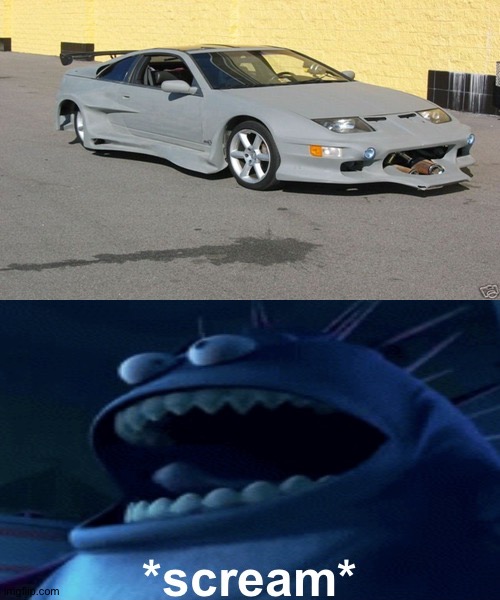 This car | image tagged in screaming monster,funny,memes,cars | made w/ Imgflip meme maker