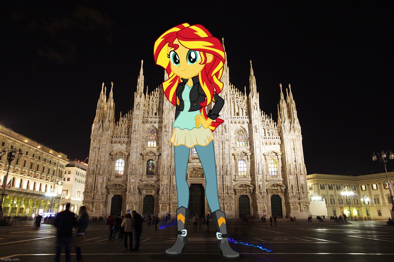Sunset Shimmer in Milan | image tagged in memes,sunset shimmer,milan,italy | made w/ Imgflip meme maker