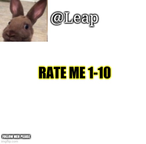 Leaps Template | RATE ME 1-10 | image tagged in leaps template | made w/ Imgflip meme maker