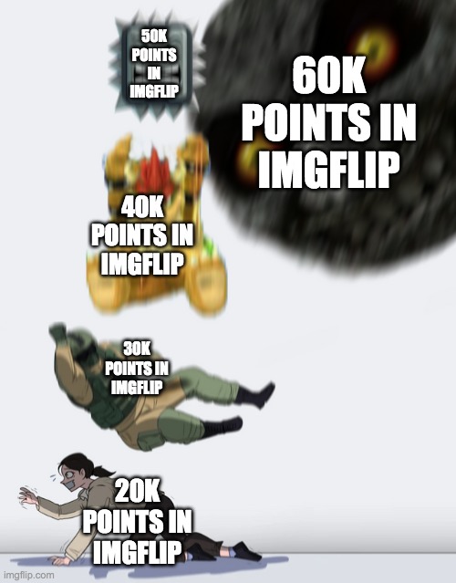stuff falling on you extended | 60K POINTS IN IMGFLIP; 50K POINTS IN IMGFLIP; 40K POINTS IN IMGFLIP; 30K POINTS IN IMGFLIP; 20K POINTS IN IMGFLIP | image tagged in stuff falling on you extended | made w/ Imgflip meme maker