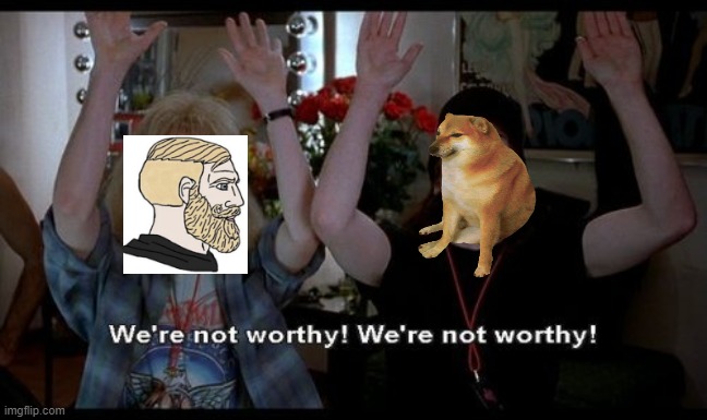 we not worthy | image tagged in we not worthy | made w/ Imgflip meme maker