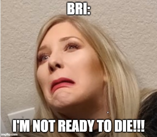 Bri Meme | BRI:; I'M NOT READY TO DIE!!! | image tagged in youtuber,reactions | made w/ Imgflip meme maker