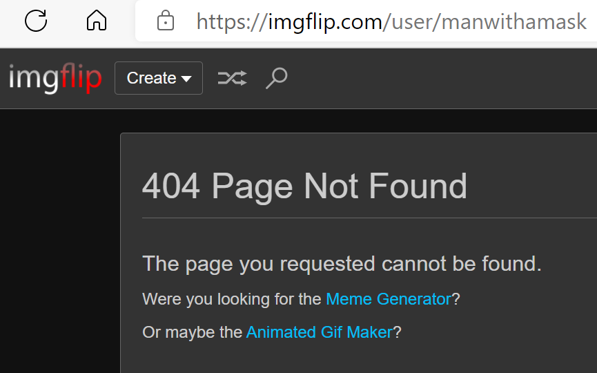 manwithamask 404'd Blank Meme Template