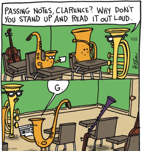 Musical joke | image tagged in comics/cartoons,funny,music,notes,puns | made w/ Imgflip meme maker