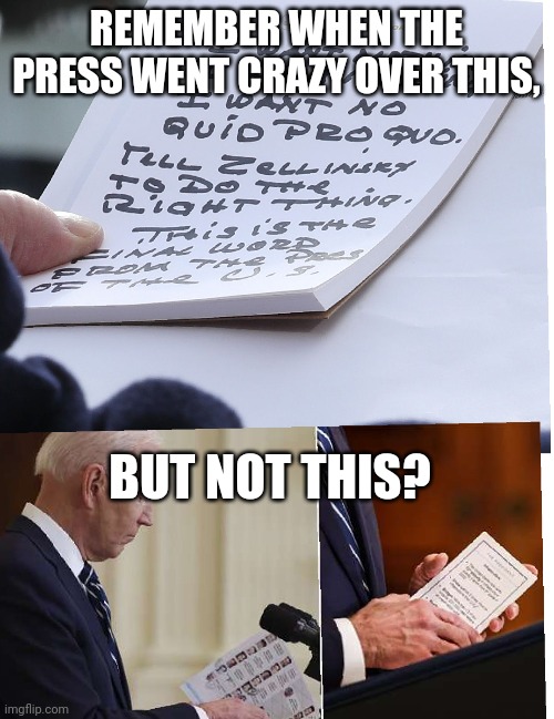 Bidens coloring book | REMEMBER WHEN THE PRESS WENT CRAZY OVER THIS, BUT NOT THIS? | image tagged in donald trump,joe biden | made w/ Imgflip meme maker