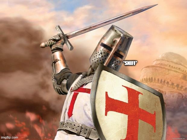 new template!! "crying crusader" | image tagged in crying crusader,new template,crying | made w/ Imgflip meme maker