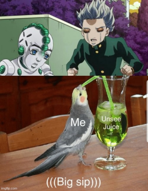 image tagged in unsee juice,jojo's bizarre adventure,cursed image,jojo meme | made w/ Imgflip meme maker