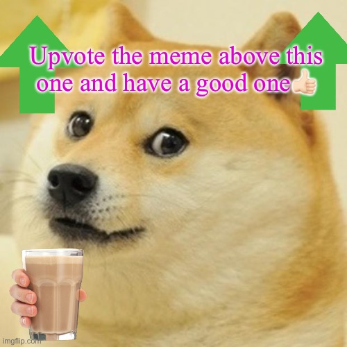 Doge | Upvote the meme above this one and have a good one👍🏻 | image tagged in memes,doge | made w/ Imgflip meme maker