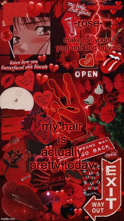 butterfaced shit biscuit template | my hair is actually pretty today | image tagged in butterfaced shit biscuit template | made w/ Imgflip meme maker