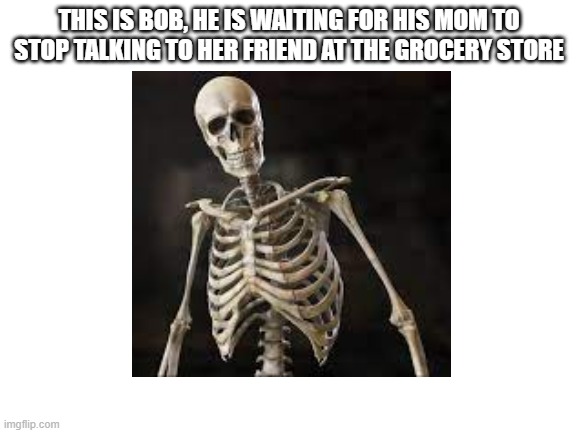  THIS IS BOB, HE IS WAITING FOR HIS MOM TO STOP TALKING TO HER FRIEND AT THE GROCERY STORE | image tagged in memes,meme | made w/ Imgflip meme maker