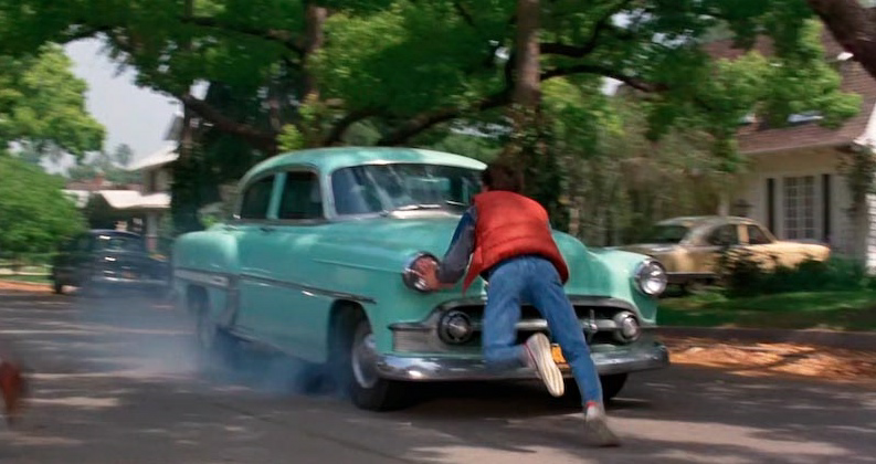 High Quality Back to the future marty hit by car 1 Blank Meme Template