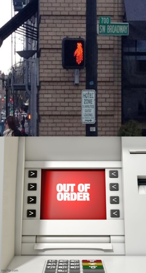 Upside down hand sign | image tagged in out of order atm machine,upside down,signs,you had one job,memes,meme | made w/ Imgflip meme maker